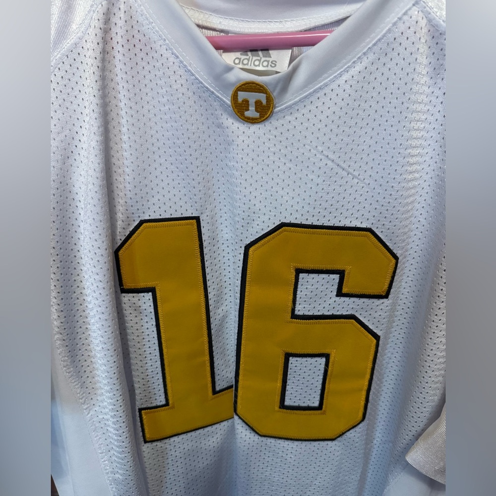 adidas White and Gold Manning #16 Football Jersey - Picture 4 of 6